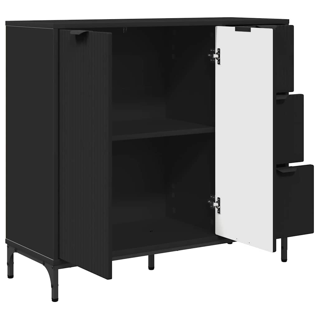 Credenza con cassetto Nero 89.5 x 33 x 82 cm Legno multistrato 883455