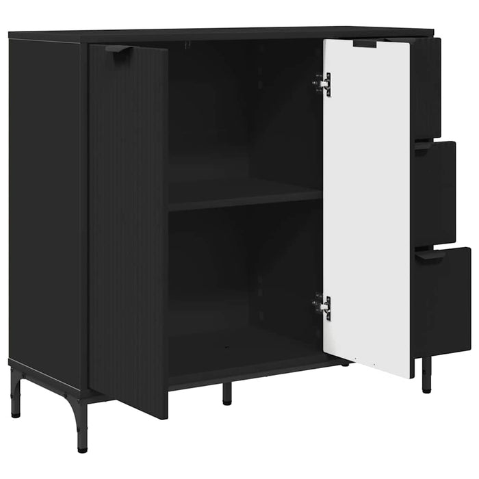 Credenza con cassetto Nero 89.5 x 33 x 82 cm Legno multistrato 883455