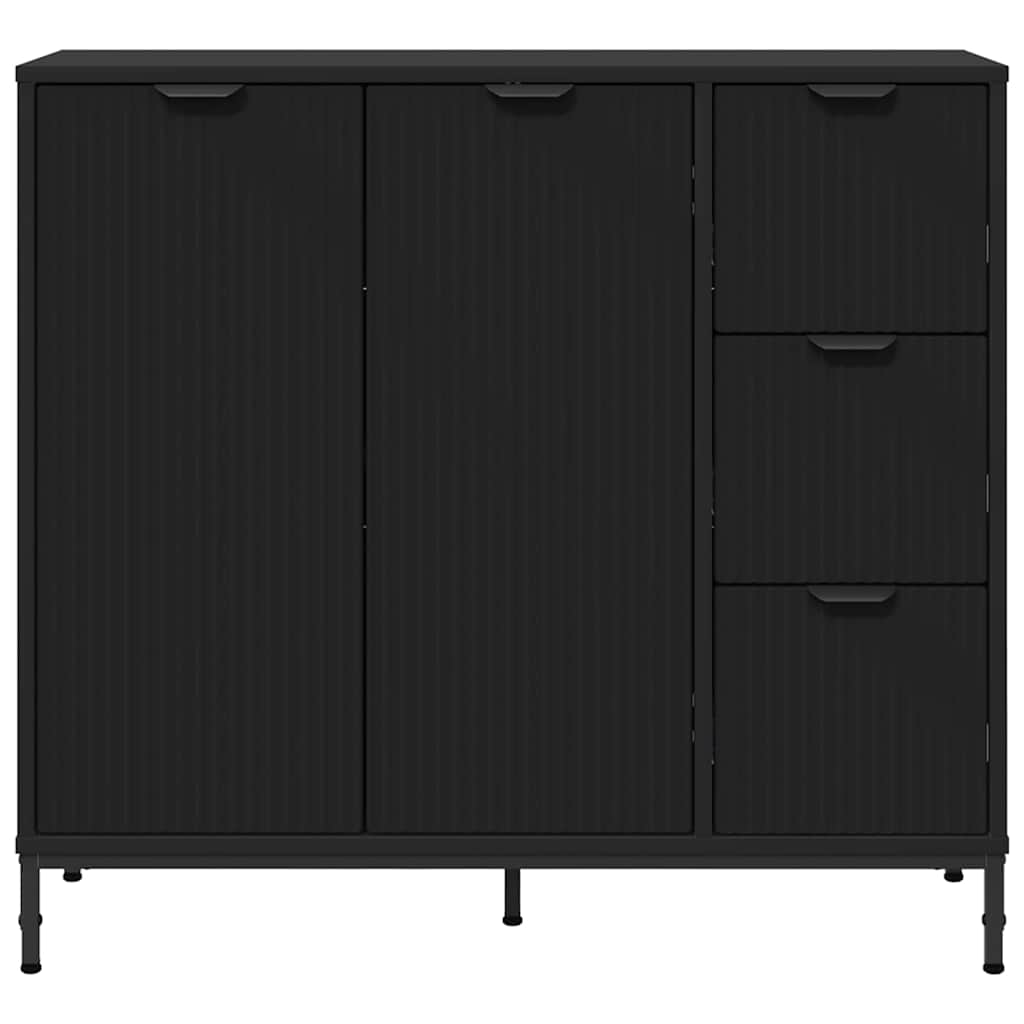 Credenza con cassetto Nero 89.5 x 33 x 82 cm Legno multistrato 883455
