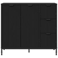 Credenza con cassetto Nero 89.5 x 33 x 82 cm Legno multistrato 883455