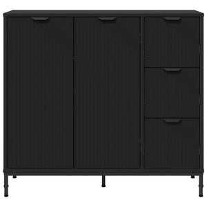 Credenza con cassetto Nero 89.5 x 33 x 82 cm Legno multistrato 883455