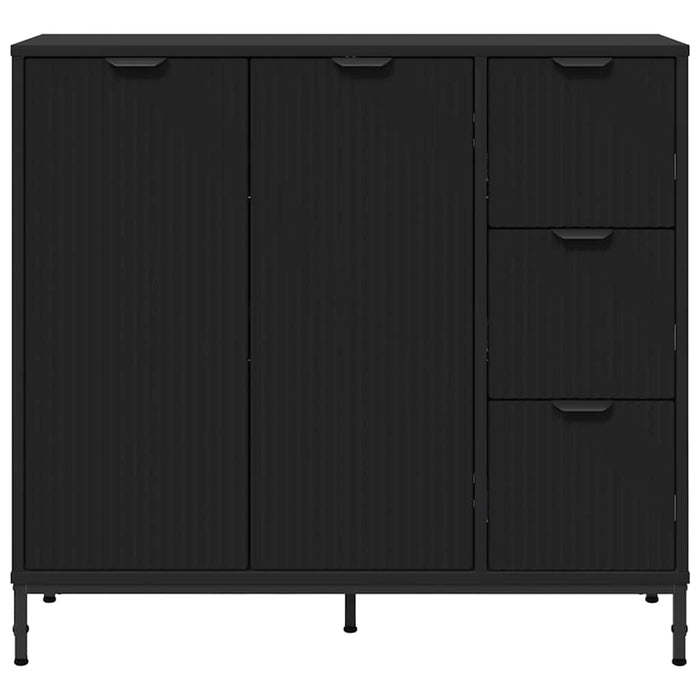 Credenza con cassetto Nero 89.5 x 33 x 82 cm Legno multistrato 883455