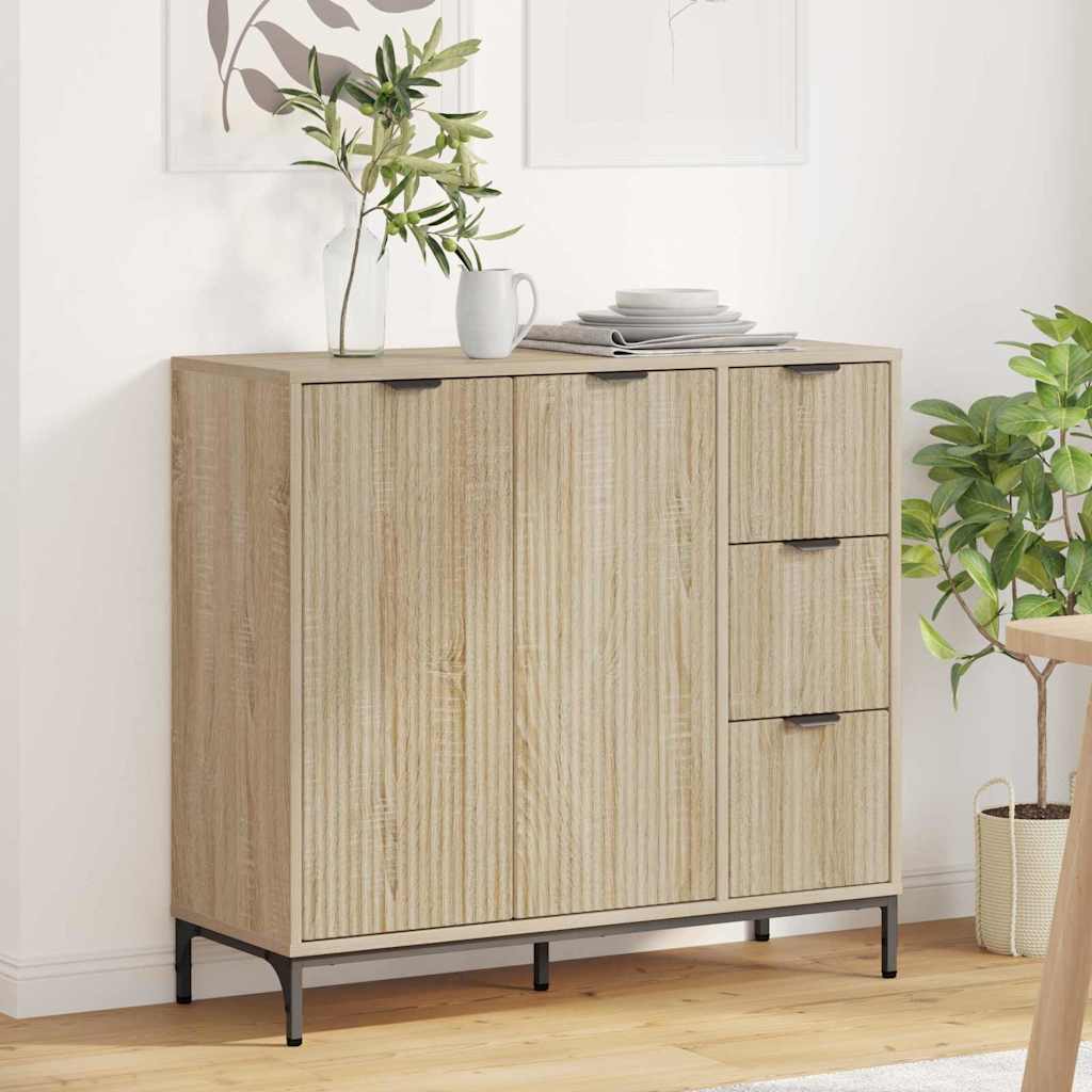 Credenza rovere sonoma 89.5 x 33 x 82 cm Legno multistrato 883456