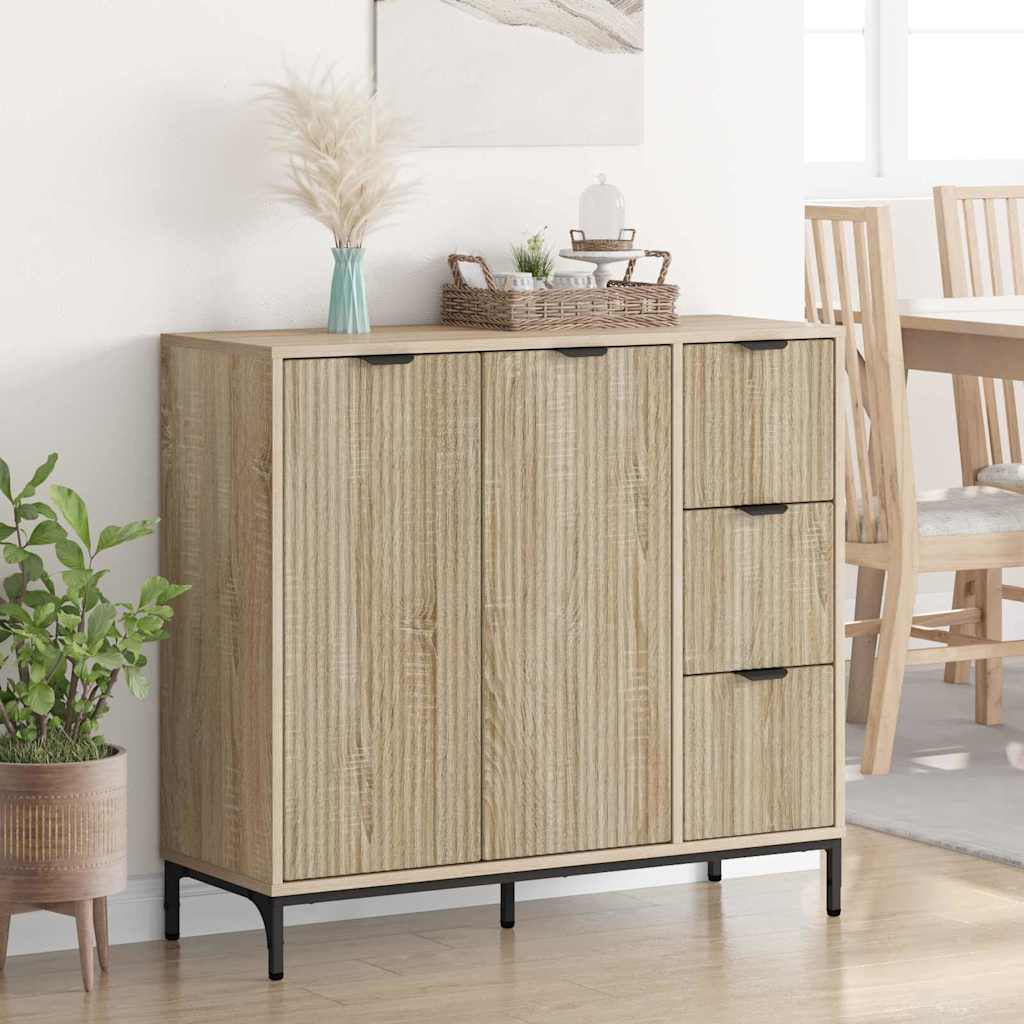 Credenza rovere sonoma 89.5 x 33 x 82 cm Legno multistrato 883456
