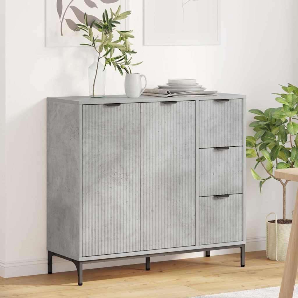 Credenza Grigio cemento 89.5 x 33 x 82 cm Legno multistrato 883457