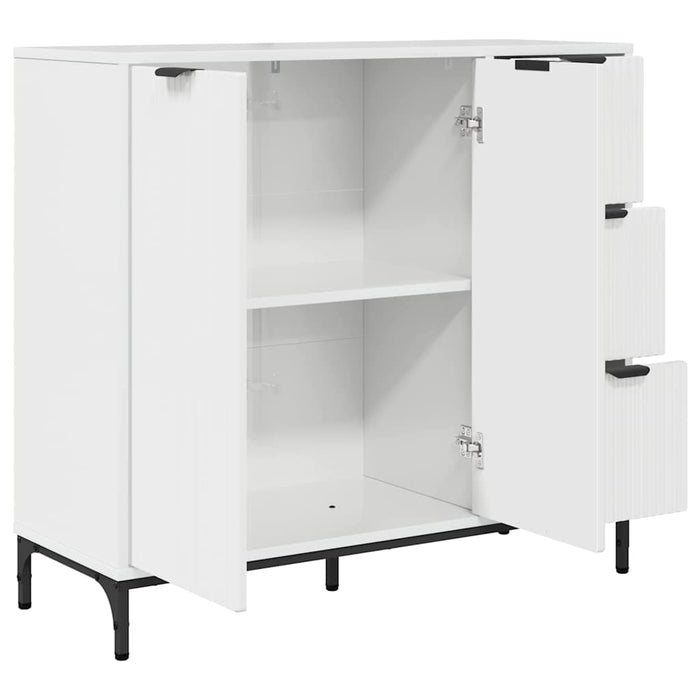 Credenza Bianco lucido 89.5 x 33 x 82 cm Legno multistrato 883458