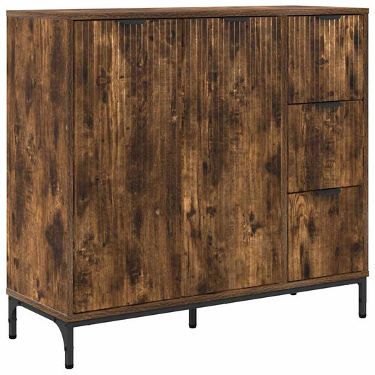 Credenza Rovere fumo 89.5 x 33 x 82 cm Legno multistrato 883459