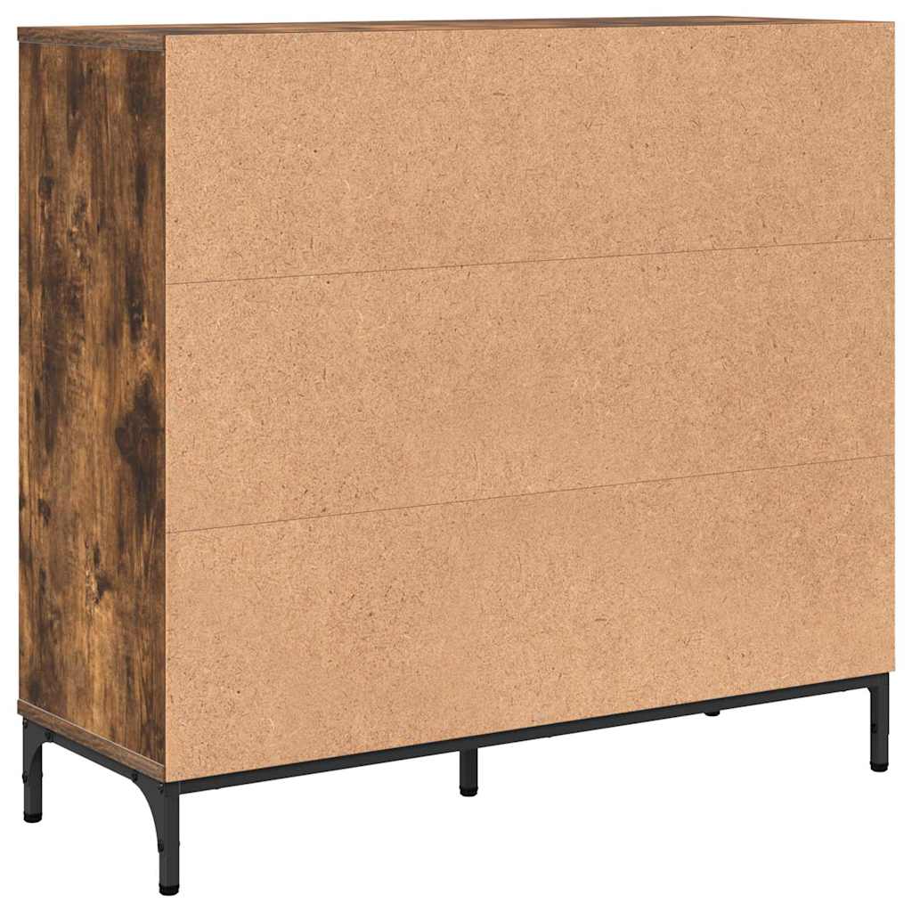 Credenza Rovere fumo 89.5 x 33 x 82 cm Legno multistrato 883459