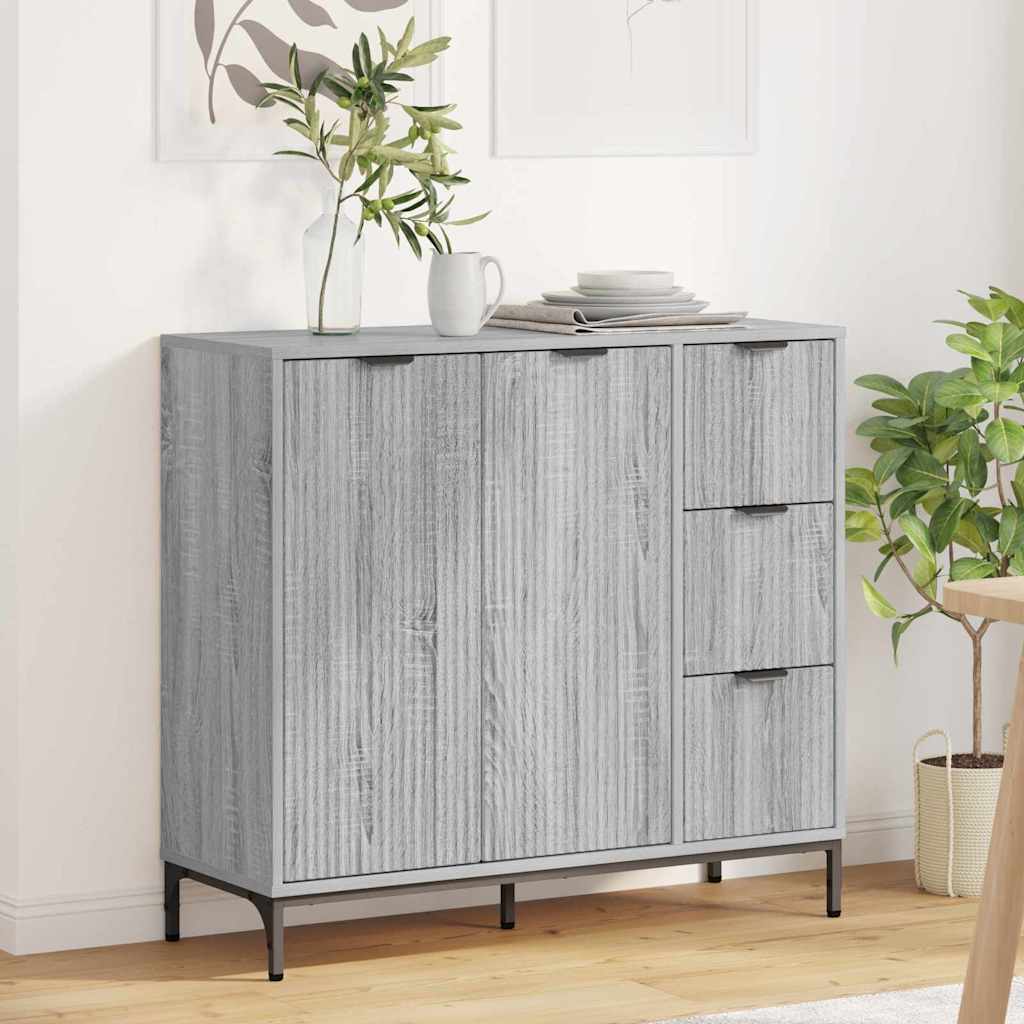 Credenza Grigio sonoma 89.5 x 33 x 82 cm Legno multistrato 883460