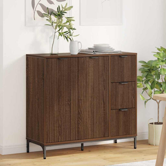 Credenza Rovere marrone 89.5 x 33 x 82 cm Legno multistrato 883461