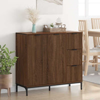 Credenza Rovere marrone 89.5 x 33 x 82 cm Legno multistrato 883461