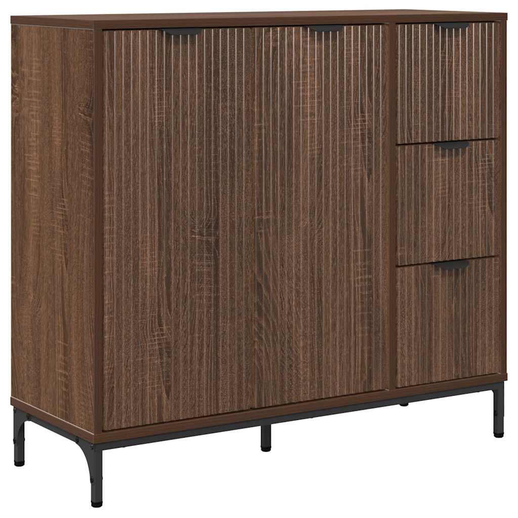 Credenza Rovere marrone 89.5 x 33 x 82 cm Legno multistrato 883461