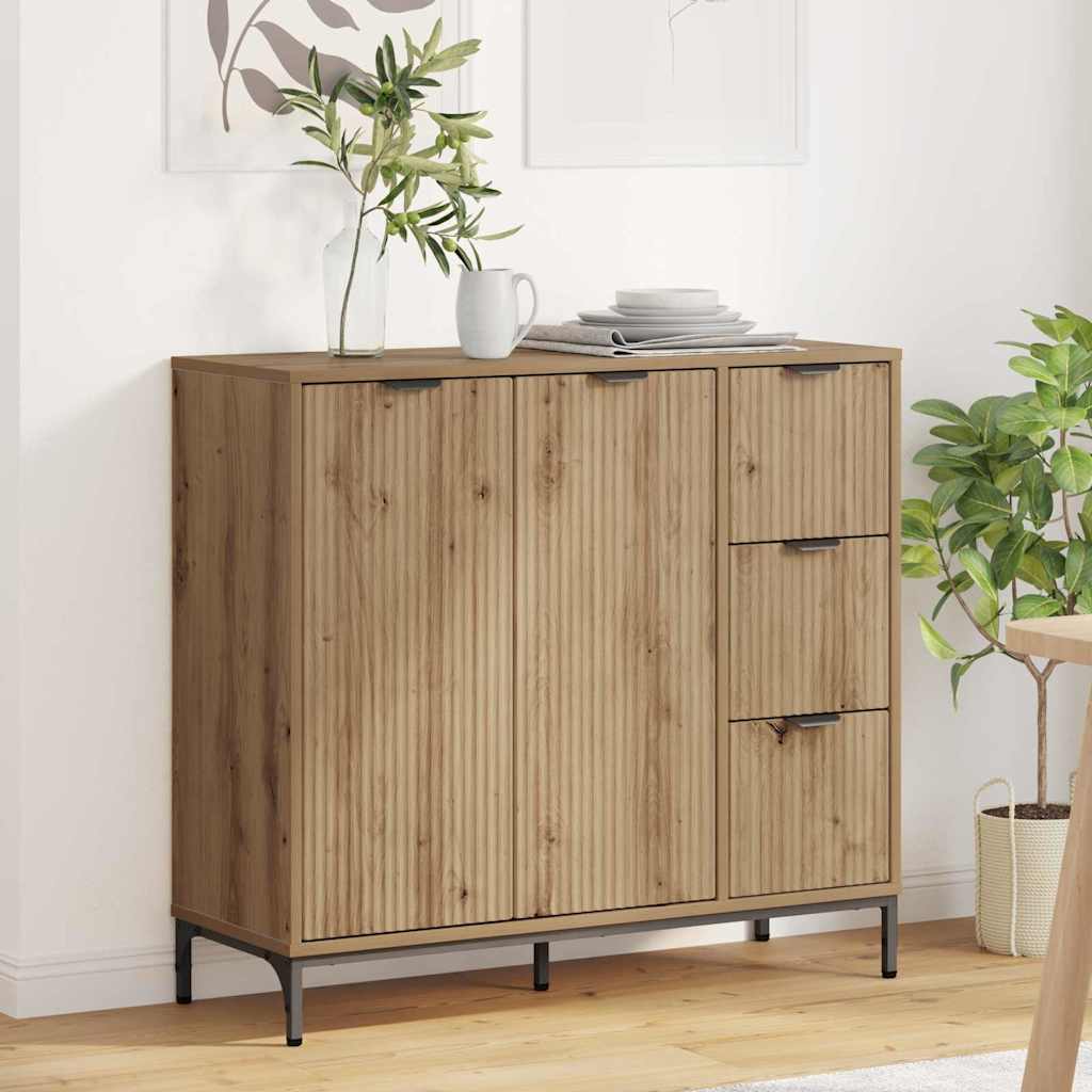 Credenza rovere artigianale 89.5 x 33 x 82 cm Legno multistrato 883463