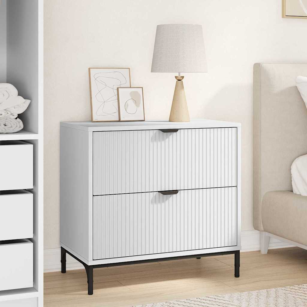 Comodino-Tavolino da notte Bianco 63.5 x 36 x 61 cm Legno multistrato