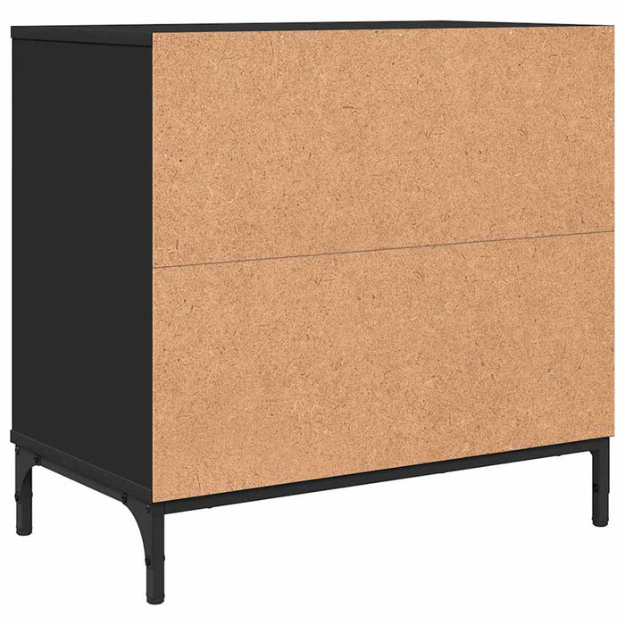 Comodino con cassetto-Tavolino da notte Nero 63.5 x 36 x 61 cm Legno multistrato