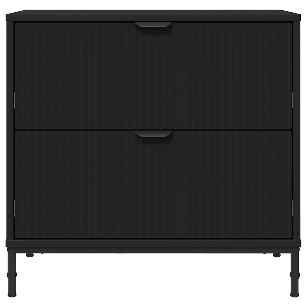 Comodino con cassetto-Tavolino da notte Nero 63.5 x 36 x 61 cm Legno multistrato