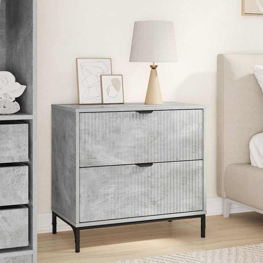 Comodino Grigio cemento 63.5 x 36 x 61 cm Legno multistrato 883467