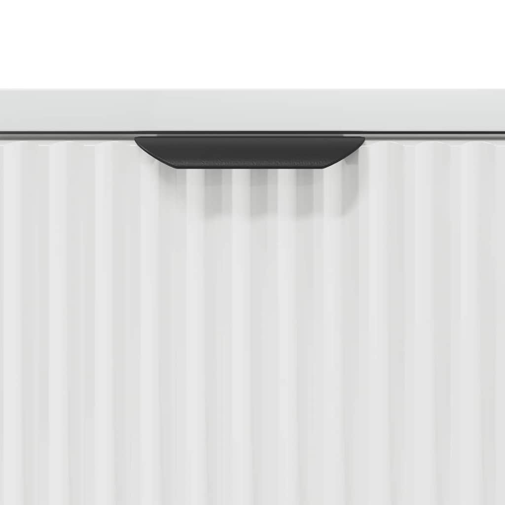 Comodino Bianco lucido 63.5 x 36 x 61 cm Legno multistrato 883468