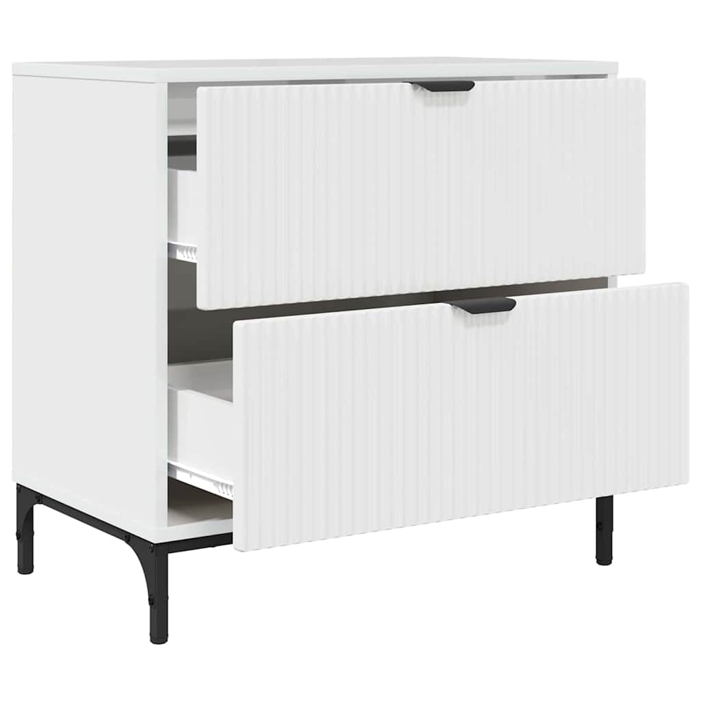 Comodino Bianco lucido 63.5 x 36 x 61 cm Legno multistrato 883468