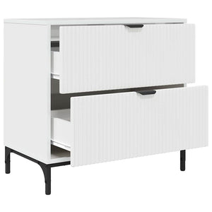 Comodino Bianco lucido 63.5 x 36 x 61 cm Legno multistrato 883468