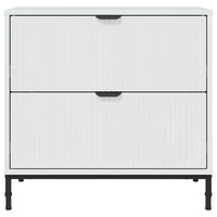 Comodino-Tavolino da notte Bianco lucido 63.5 x 36 x 61 cm Legno multistrato