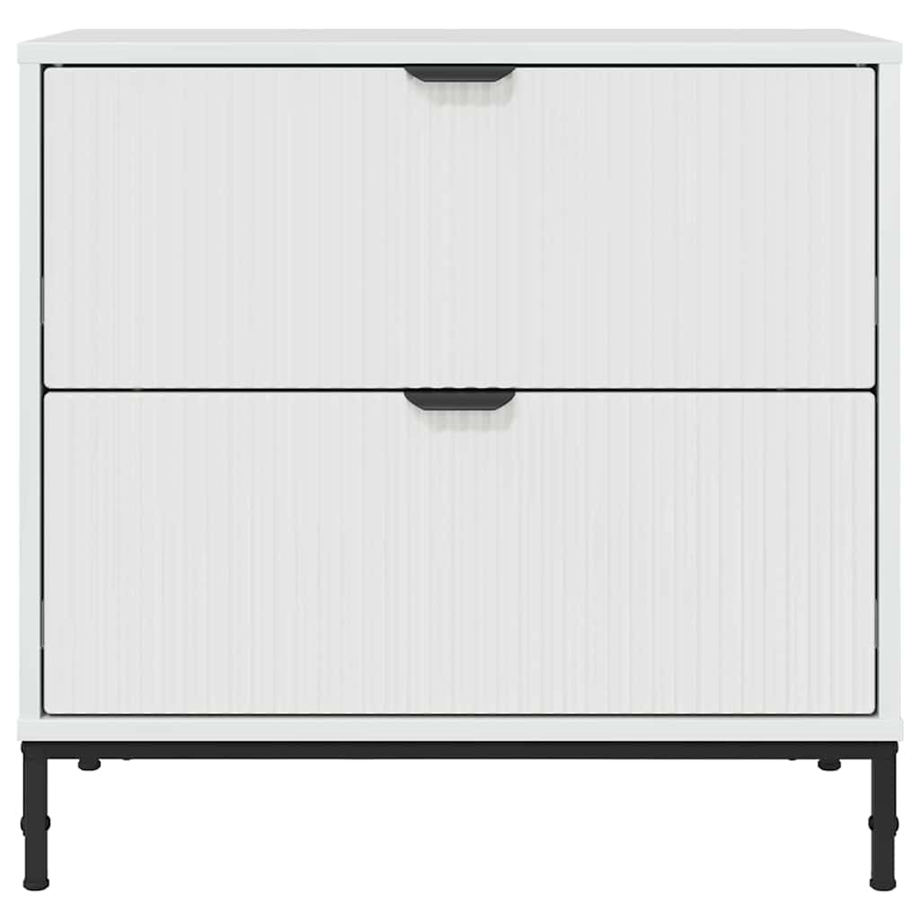Comodino Bianco lucido 63.5 x 36 x 61 cm Legno multistrato 883468