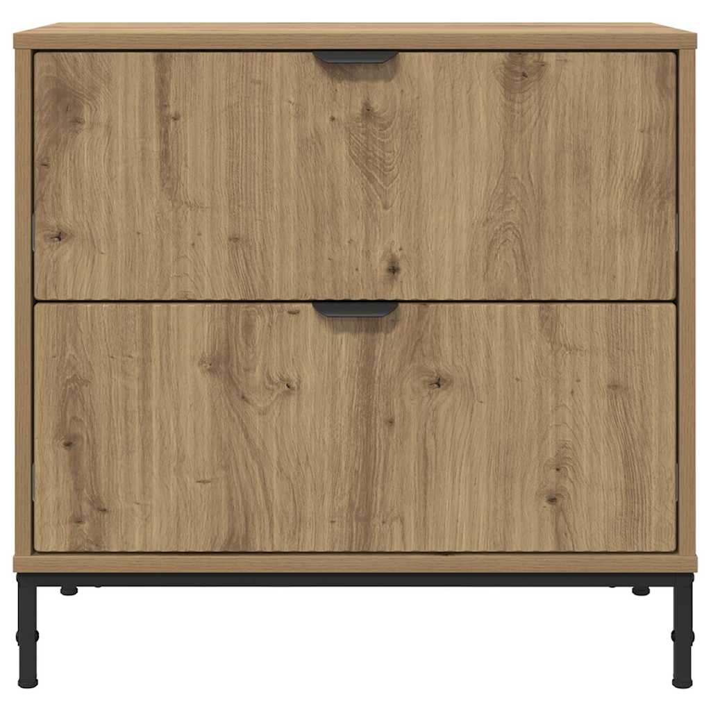 Comodino rovere artigianale 63.5 x 36 x 61 cm Legno multistrato 883473