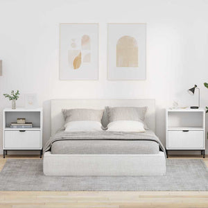 Comodini 2 pcs Bianco 49 x 36 x 61 cm Legno multistrato 883475