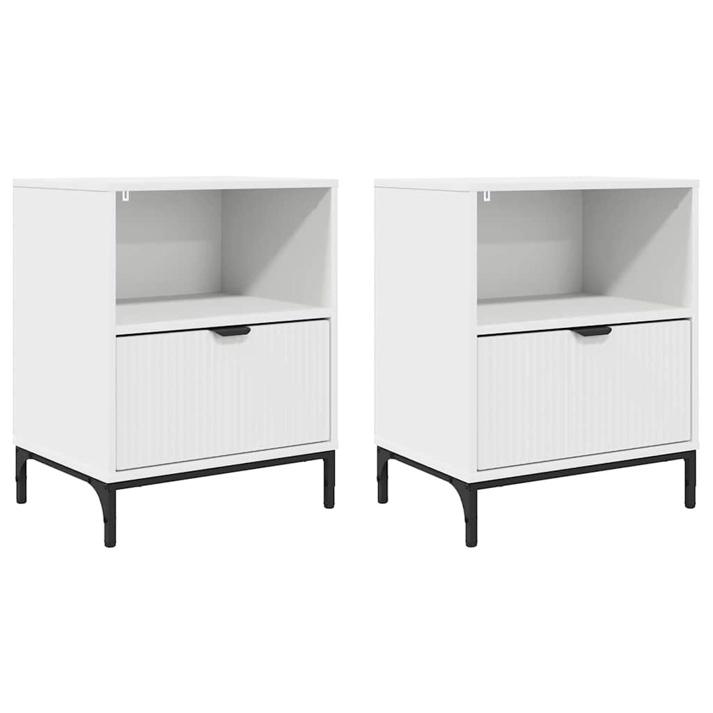 Comodini 2 pcs Bianco 49 x 36 x 61 cm Legno multistrato 883475