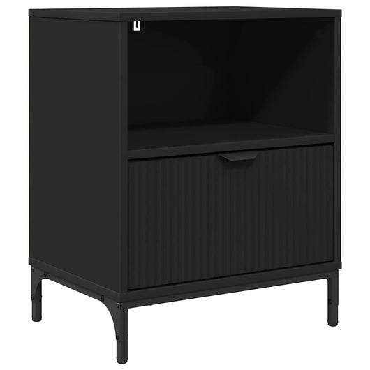 Comodino con cassetto Nero 49 x 36 x 61 cm Legno multistrato 883476