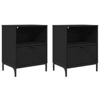 Comodini 2 pcs Nero 49 x 36 x 61 cm Legno multistrato 883477