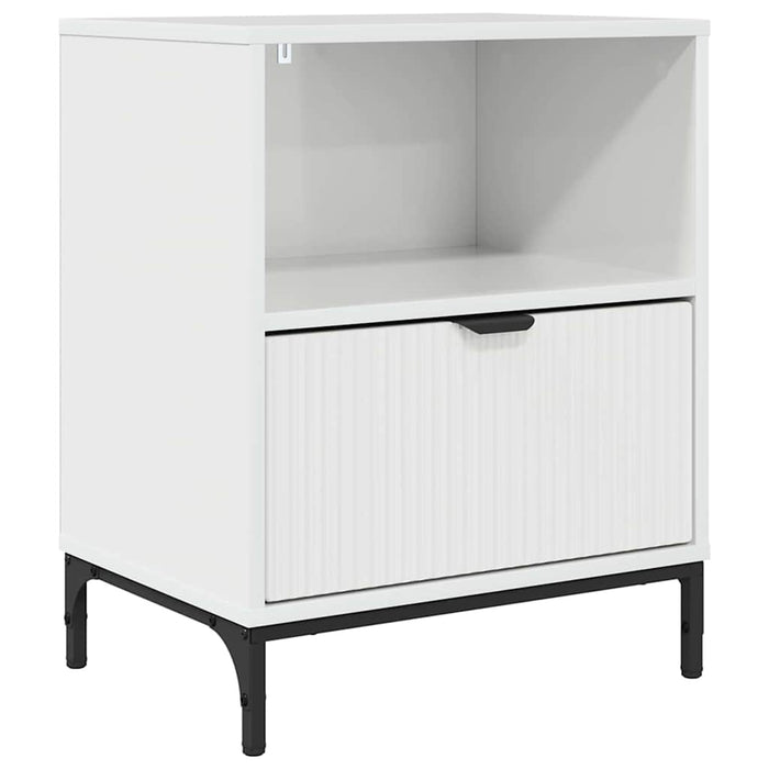 Comodino Bianco lucido 49 x 36 x 61 cm Legno multistrato 883482