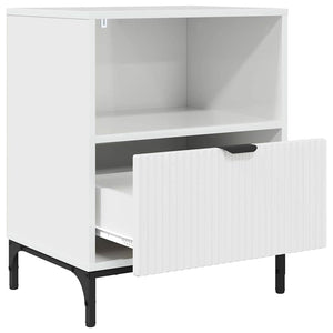 Comodino Bianco lucido 49 x 36 x 61 cm Legno multistrato 883482