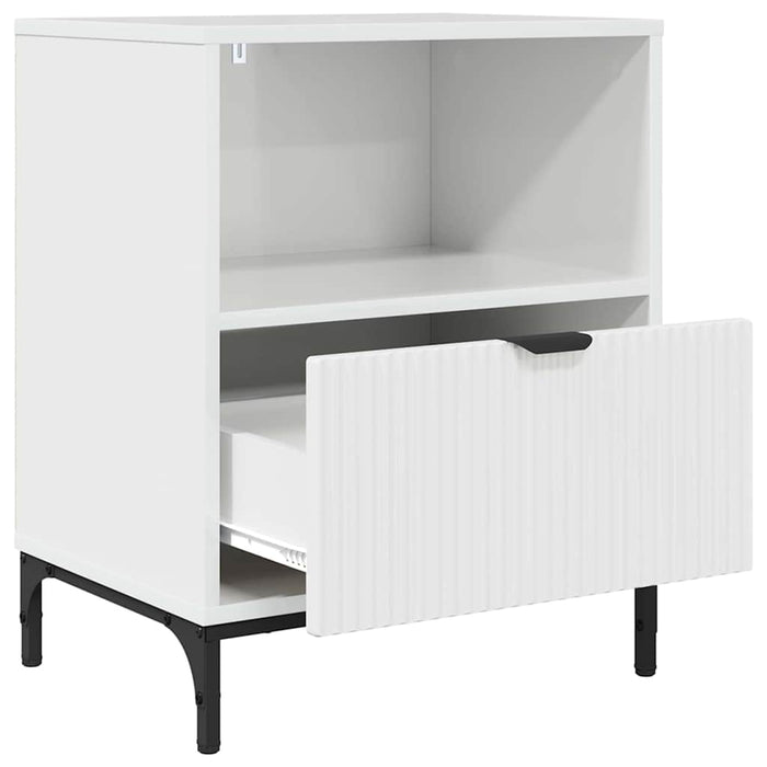 Comodino Bianco lucido 49 x 36 x 61 cm Legno multistrato 883482