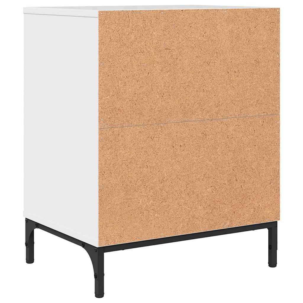 Comodino-Tavolino da notte Bianco lucido 49 x 36 x 61 cm Legno multistrato