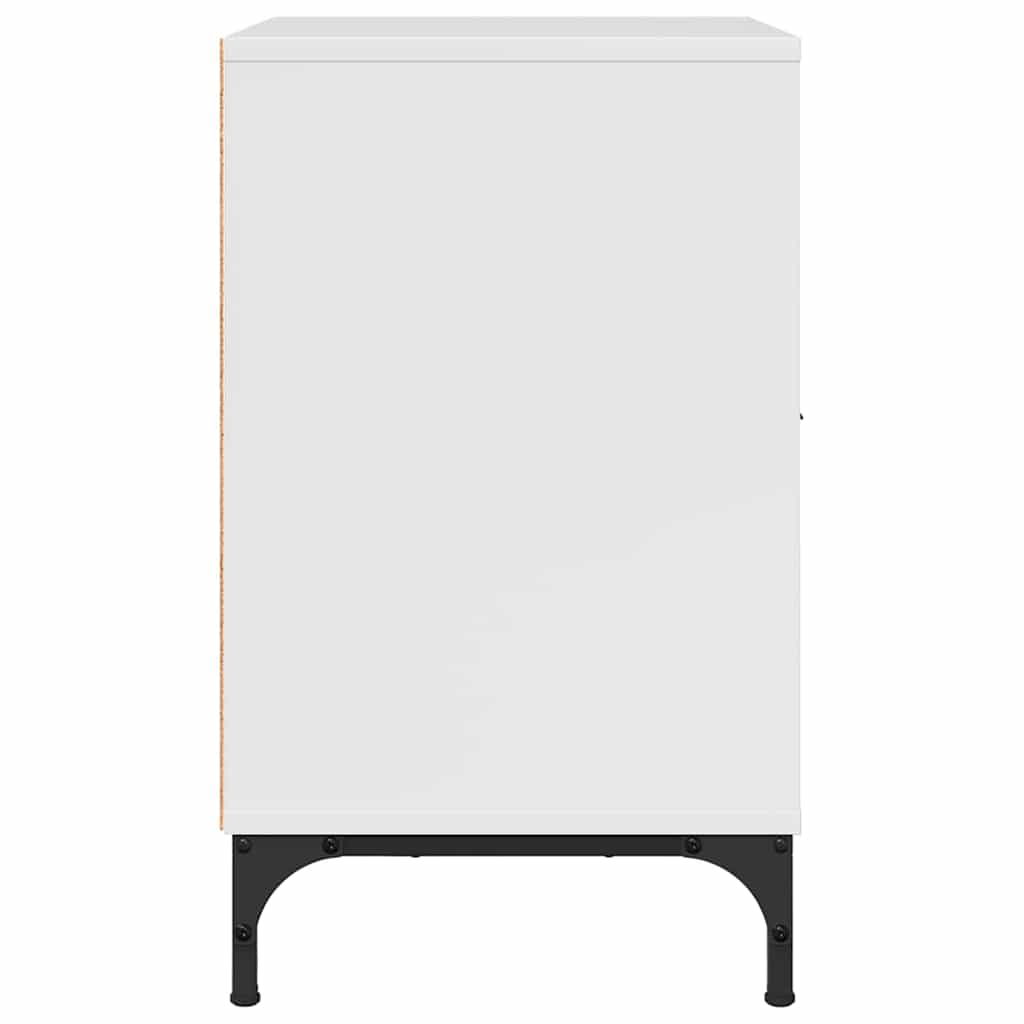 Comodino Bianco lucido 49 x 36 x 61 cm Legno multistrato 883482