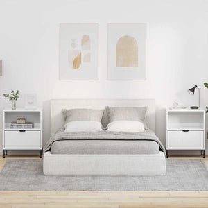 Comodini 2 pcs Bianco lucido 49 x 36 x 61 cm Legno multistrato 883483