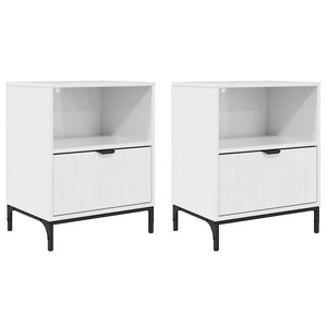 Comodini 2 pcs Bianco lucido 49 x 36 x 61 cm Legno multistrato 883483