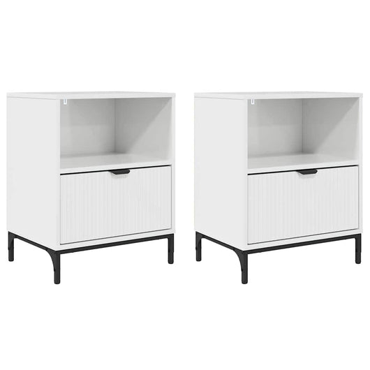 Comodini 2 pcs Bianco lucido 49 x 36 x 61 cm Legno multistrato 883483