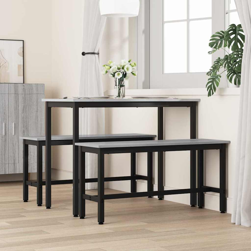 Panchina da pranzo 2 pcs Grigio Sonoma 100 x 32,5 x 48,5 cm 873757