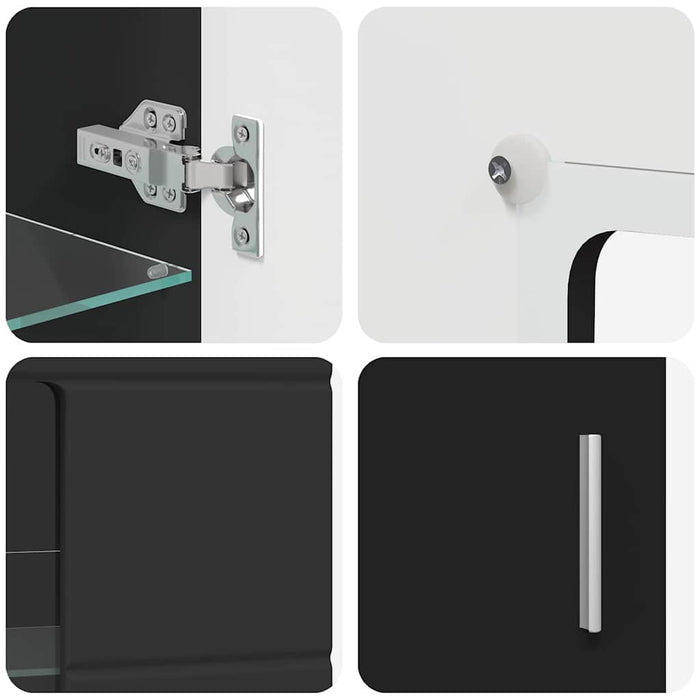 Credenza con porta Nero 55,5 x 29 x 100 cm Legno multistrato 880252