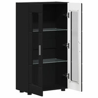 Credenza con porta Nero 55,5 x 29 x 100 cm Legno multistrato 880252