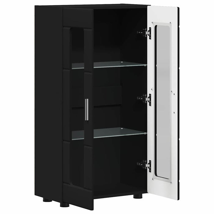 Credenza con porta Nero 55,5 x 29 x 100 cm Legno multistrato 880252