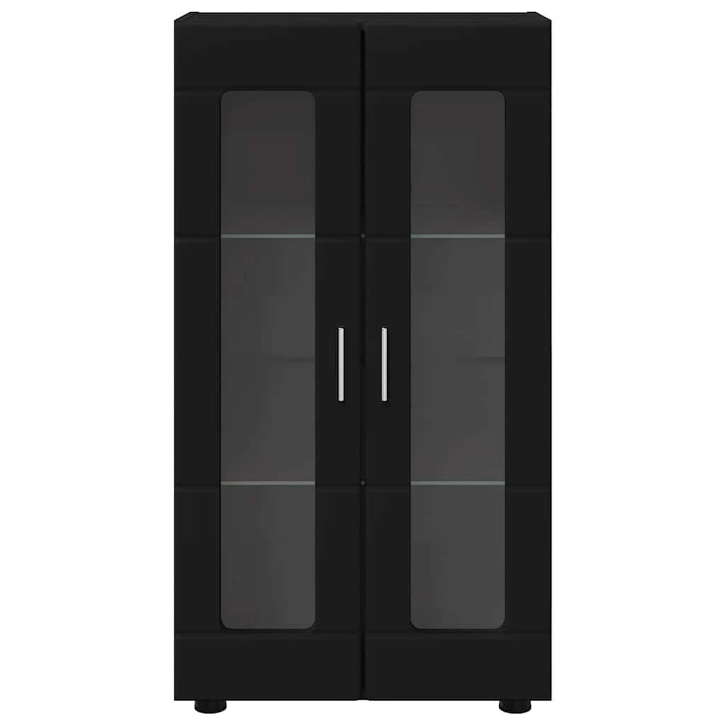 Credenza con porta Nero 55,5 x 29 x 100 cm Legno multistrato 880252