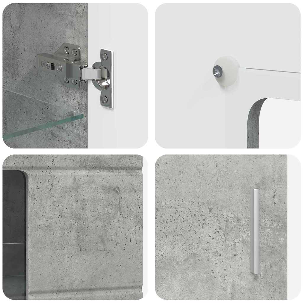 Credenza Grigio cemento 55,5 x 29 x 100 cm Legno multistrato 880254