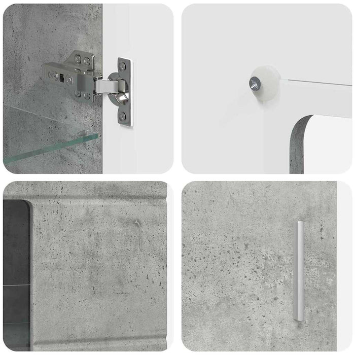 Credenza Grigio cemento 55,5 x 29 x 100 cm Legno multistrato 880254