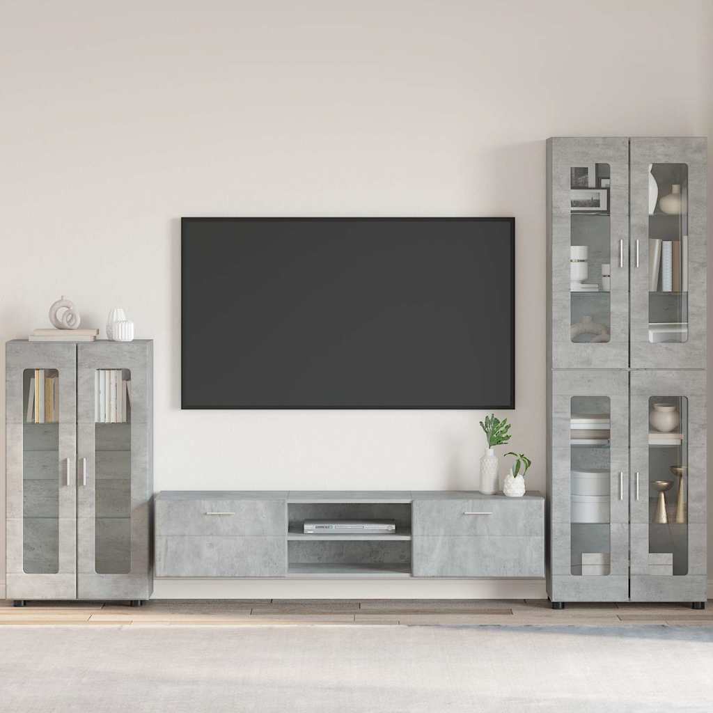 Credenza Grigio cemento 55,5 x 29 x 100 cm Legno multistrato 880254