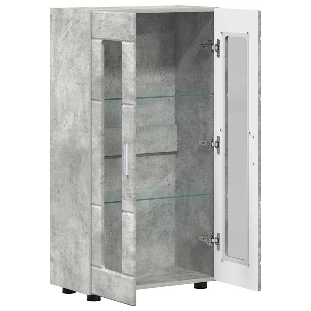 Credenza Grigio cemento 55,5 x 29 x 100 cm Legno multistrato 880254