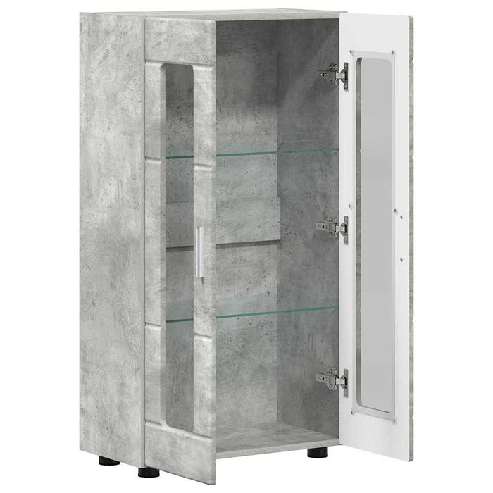 Credenza Grigio cemento 55,5 x 29 x 100 cm Legno multistrato 880254