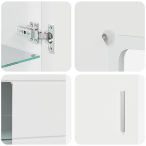 Credenza Bianco Lucido 55,5 x 29 x 100 cm Legno multistrato 880255